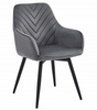 "Krzesło NANA360 - ciemny szary aksamit / nogi czarne x 2"