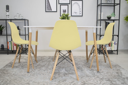 Kremowe krzesło OSAKA - Skandynawskie, wygodne krzesło z tworzywa