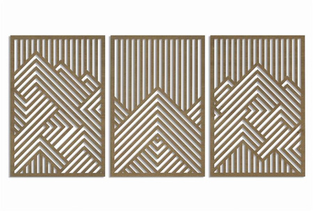 3D DEKORACYJNE PANELE GEOMETRYCZNE, NOWOCZESNA DEKORACJA ŚCIENNA, BEJCA