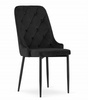 Czarne krzesła Glamour do jadalni CAPRI (2 sztuki) - Tapicerowane krzesła pikowane