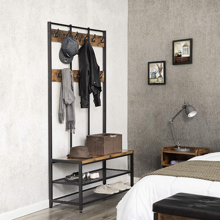 Wieszak na ubrania z półką na buty - Półka na buty z wieszakiem - VASAGLE HSR86BX