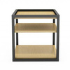 Stolik kawowy industrialny z trzema blatami z forniru lub sklejki / miniregał [50x50x50 cm] STK-MINIDES2-PRO