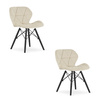 "Krzesło LAGO Aksamit - beż / nogi czarne x 2"