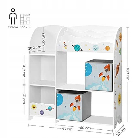 Regał na zabawki z pojemnikami - Półka, organizer do pokoju dziecięcego SONGMICS GKR42WT