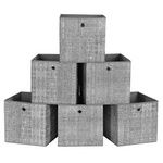 Szare pudełko tekstylne - Pojemnik organizer tekstylny 6 sztuk - SONGMICS RFB002G02V1