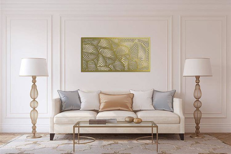 DEKORACYJNY PANEL AŻUROWY, LIŚCIE, DEKORACJA ŚCIENNA  3D, ORNAMENT 60 x 120 cm, CZARNY