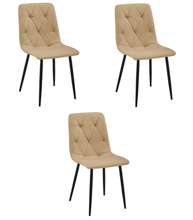 "Krzesło LIBRA - brąz materiał / nogi czarne x 3"