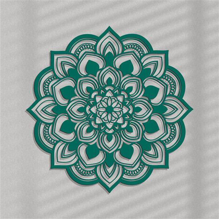 AŻUROWY PANEL DEKORACYJNY, MANDALA, KWIAT, DEKORACJA ŚCIENNA 3D, ORNAMENT, 60 cm, CZARNY