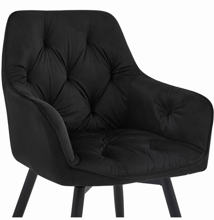 "Krzesło JORK360 - czarny aksamit / nogi czarne x 1"