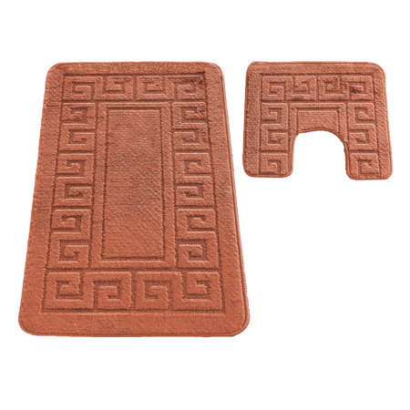 Komplet łazienkowy Montana z wycięciem Ethnic Ginger Komplet (50 cm x 80 cm i 40 cm x 50 cm)