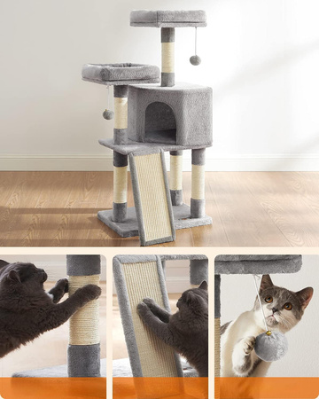 Niski drapak dla kota 115cm - Wieża, domek i pompony PCT141W01