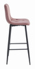 Krzesła barowe NADO - Tapicerowane, różowe hokery z oparciem (komplet 4)