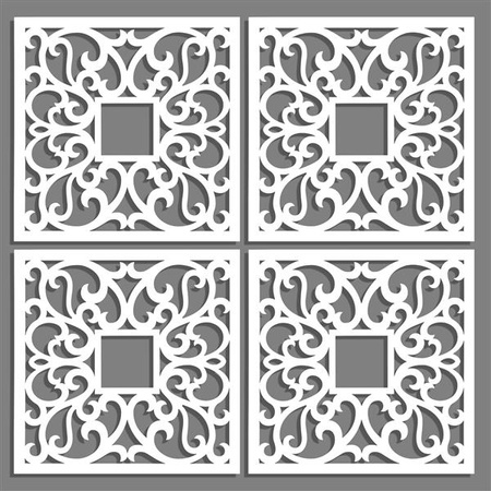 DEKORACYJNE PANELE AŻUROWE, ZESTAW 4 DEKORÓW ŚCIENNYCH CORNEILLE, SHABBY CHIC, FRANCUSKI STYL, BIAŁY