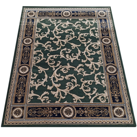 Klasyczny zielony dywan w ramie - wysokiej jakości Exclusive 01 N 240x330 cm