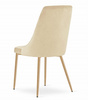 Beżowe krzesło IMOLA pokryte aksamitem - Tapicerowane krzesło do jadalni