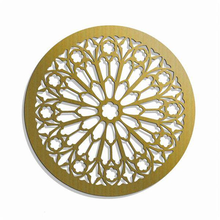 AŻUROWA ROZETA GOTYCKA,ROSE DU MIDI, DEKORACJA ŚCIENNA 3D, ORNAMENT,60 CM, CZARNY