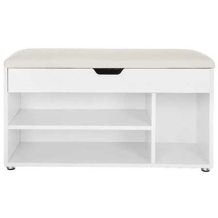 Biała szafka na buty z otwieranym siedziskiem - Siedzisko do przedpokoju - VASAGLE LHS30W