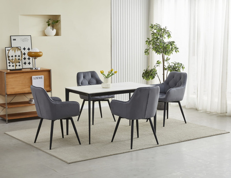 "Krzesło JORK360 - ciemny szary aksamit / nogi czarne x 1"