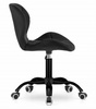 Welurowe czarne krzesło obrotowe do biurka NOTO - Tapicerowane krzesło na kółkach