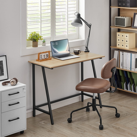 Proste biurko loftowe 100x50 z metalu - Industrialne biurko (Dąb Sonoma) VASAGLE LWD040B11