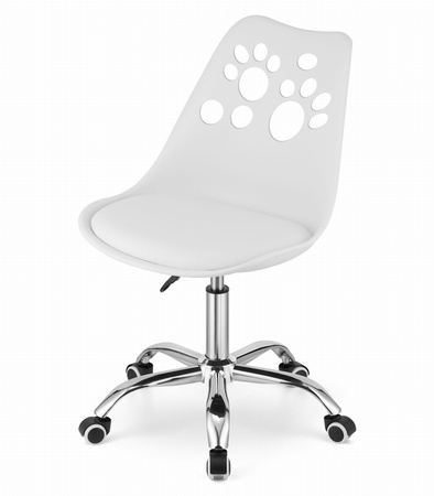 Białe krzesło obrotowe dla dzieci PRINT - Dziecięce krzesło na kółkach