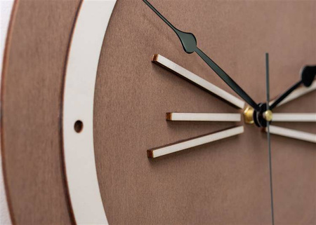 Dekoracyjny zegar DLA MIŁOŚNIKÓW KOTÓW 40x40 cm wykonany ze sklejki brzozowej i pokryty bejcą orzech