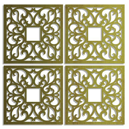 DEKORACYJNE PANELE AŻUROWE, ZESTAW 4 DEKORÓW ŚCIENNYCH CORNEILLE, SHABBY CHIC, FRANCUSKI STYL, BIAŁY