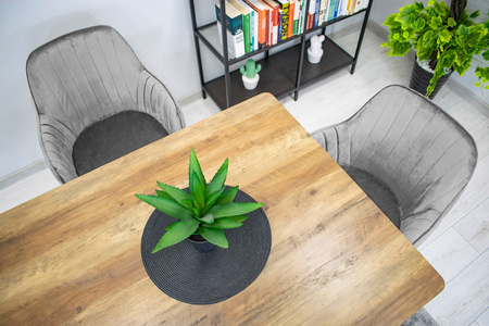 Szare tapicerowane krzesła z podłokietnikami do jadalni LUGO - Fotele do jadalni (2 sztuki)