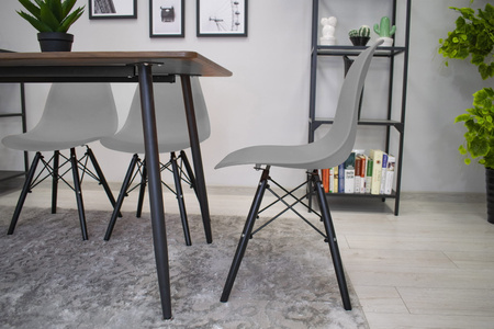 Skandynawskie szare krzesło do jadalni OSAKA - Nowoczesne krzesło z tworzywa
