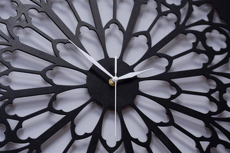 Dekoracyjny zegar ażurowy NOTRE DAME 60 cm w efektownym gotyckim stylu, ORNAMENTI