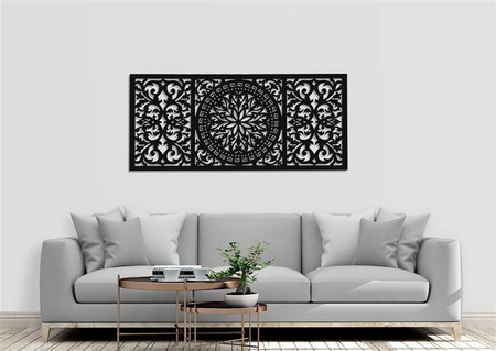 DEKORACYJNY OBRAZ AŻUROWY 3D, DEKORACJA ŚCIENNA, GIOVANNA,ORNAMENT, PANEL 53 x 120 cm, BIAŁY
