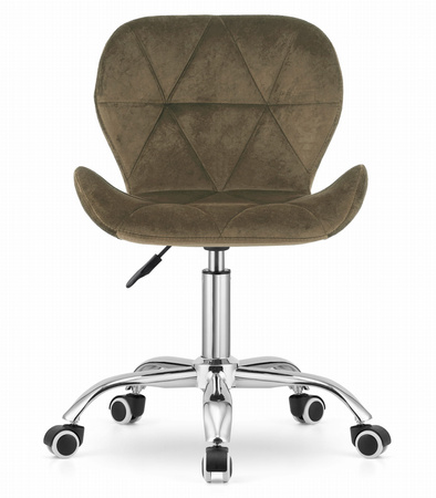 Fotel AVOLA brązowy obrotowy na kółkach do biura – z aksamitu