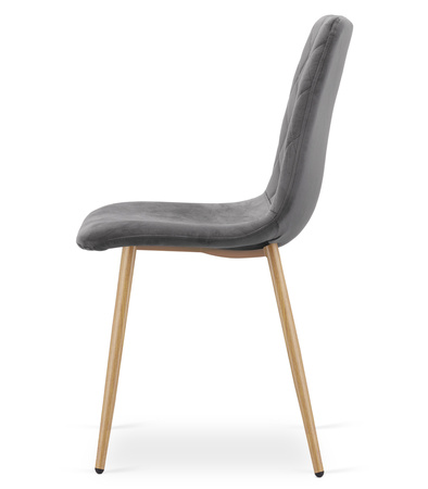 "Krzesło TURIN - ciemny szary aksamit / nogi kolor drewna x 1"