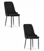 Czarne krzesła Glamour do jadalni CAPRI (2 sztuki) - Tapicerowane krzesła pikowane