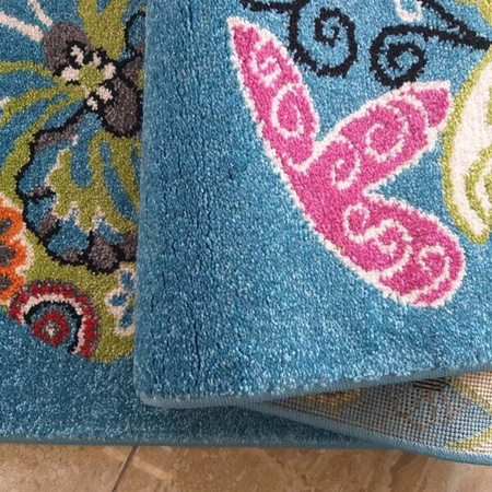 Dywan dziecięcy w motylki Bella 114 niebieski 160x220 cm