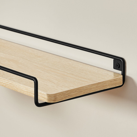 Rustykalne narożne półki ścienne - Zestaw 2 półek ściennych Loft (Dąb Sonoma) VASAGLE LLS831B11