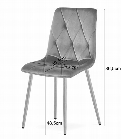 "Zestaw stół NP 120x80 Dąb Sonoma + 4 krzesła LIBRA szare"
