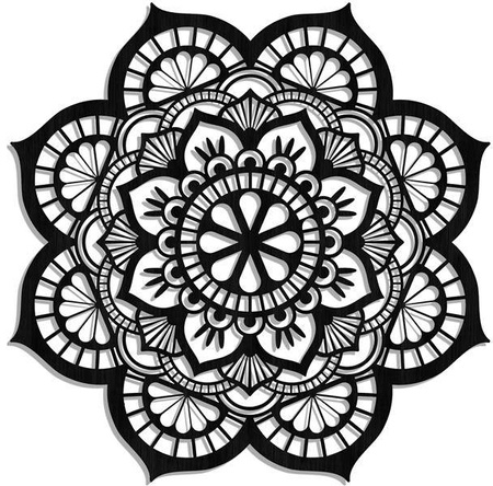 AŻUROWY PANEL DEKORACYJNY, MANDALA, YOGA, DEKORACJA ŚCIENNA 3D,ORNAMENT,CZARNY