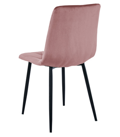 "Krzesło LIBRA - róż aksamit / nogi czarne x 1"