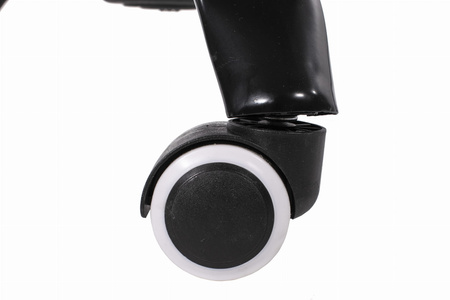 Obrotowe krzesło biurowe szare z eko skóry AVOLA - Biurowy fotel na kółkach szary