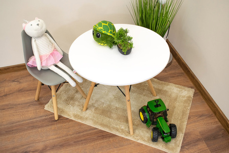 Nowoczesne szare krzesła kuchenne z tworzywa ZUBI (3szt) - Tanie krzesła do kuchni