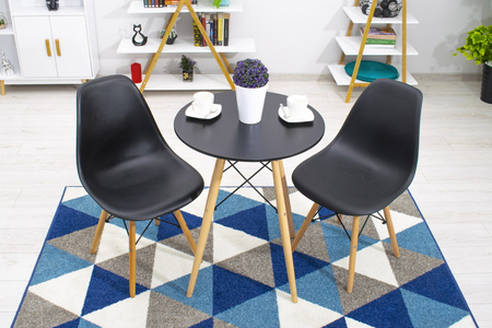 Czarne krzesła kuchenne OSAKA (3 sztuki) - Nowoczesne krzesła z tworzywa