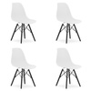 Zestaw 4 krzeseł OSAKA białe do kuchni i jadalni – z tworzywa sztucznego
