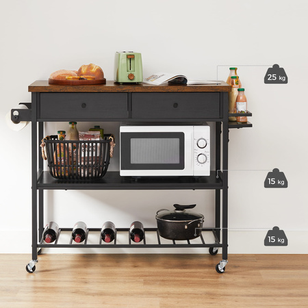 Wyspa kuchenna z półkami - Półka kuchenna na kółkach - Regał - VASAGLE KKI003B01