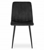 Proste tapicerowane czarne krzesło na czarnych nogach LAVA