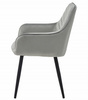"Krzesło NANA - aksamit srebrno-szary / nogi czarne x 2"
