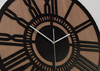 Zegar ścienny LOFTOWY wykonany na podwójnej sklejce brzozowej, kolor czarny, bejca orzech, ORNAMENTI
