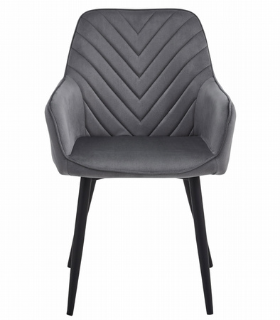 "Krzesło NANA - ciemny szary aksamit / nogi czarne x 1"