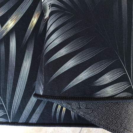 Dywan czarno złoty w liście nowoczesny BLACK and GOLD 06 - 80x150 cm