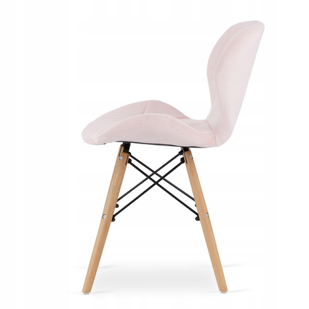 Zestaw stół i 2 krzesła do małej kuchni: Biały okrągły stół TODI 60cm i 2 różowe krzesła LAGO